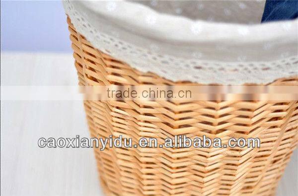 Household Furniture Zakka Storge Basket Wicker Waste Bin Country Style