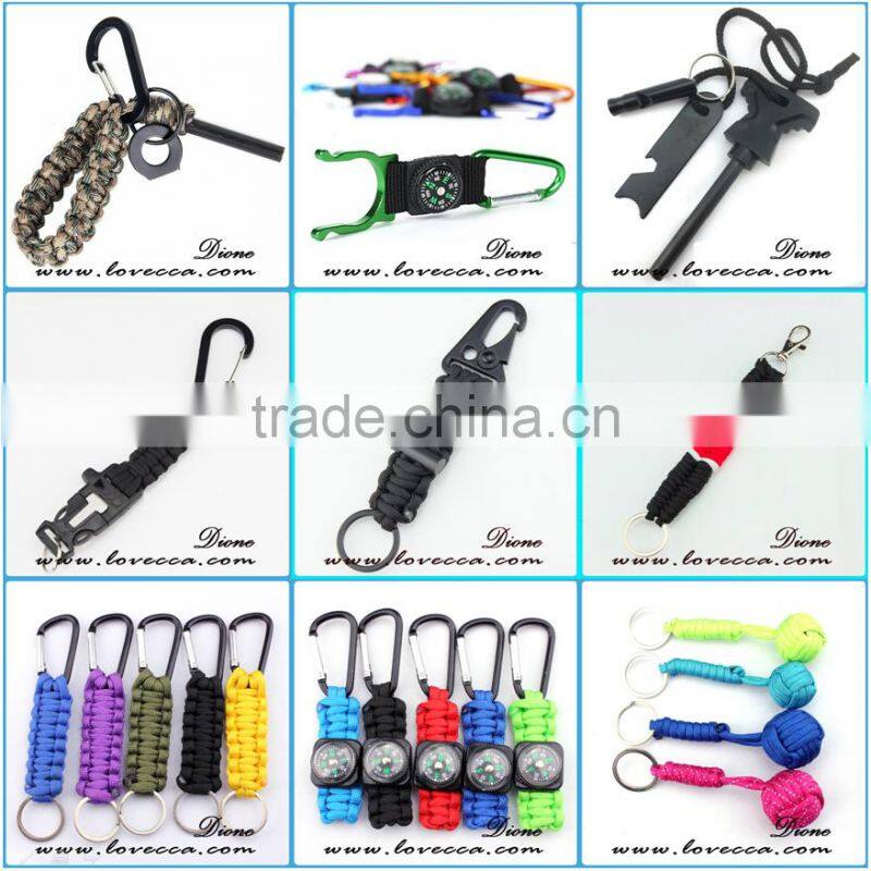 Firestarter whistle buckle with compass 550 survival bracelet