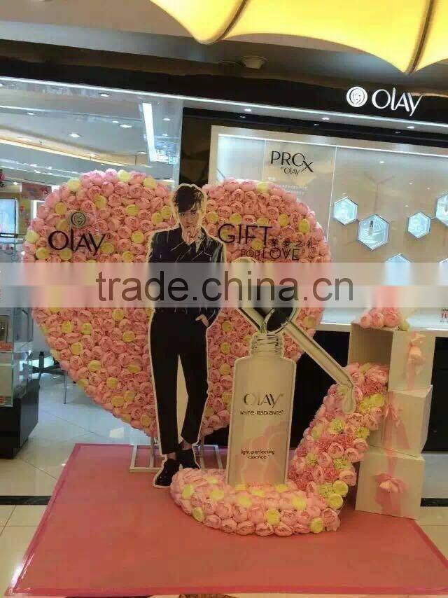 Wedding artificial rose flowers for wall decoration