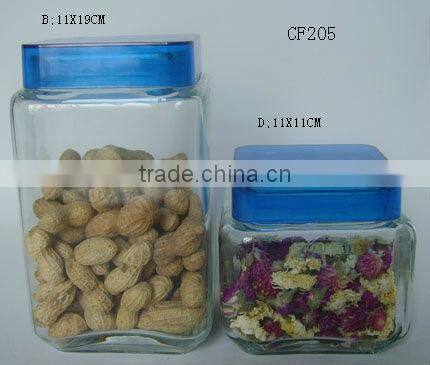 clear square mason glass jar with plastic lid