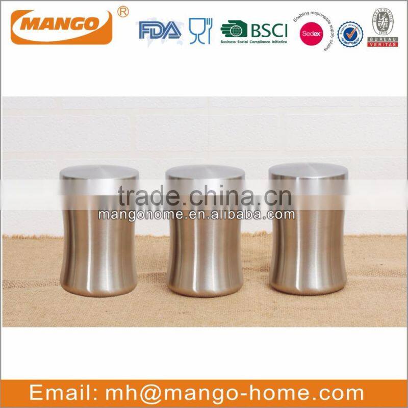 eco-friendly stainless steel metal airtight storage canister