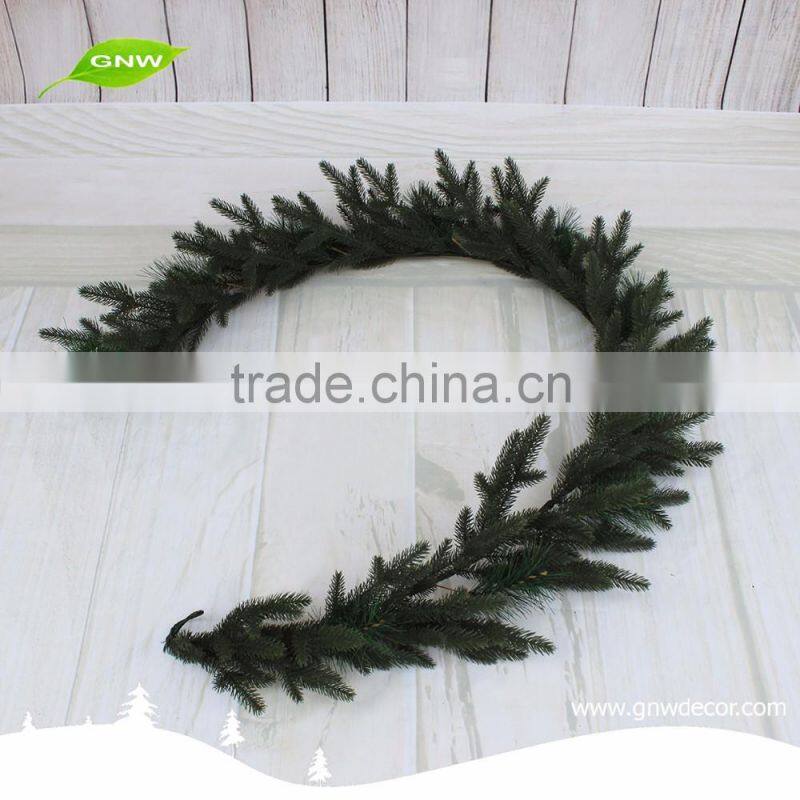 GNW CHGR-1607015 Best selle PVC green grass pine needle christmas garland for door decoration