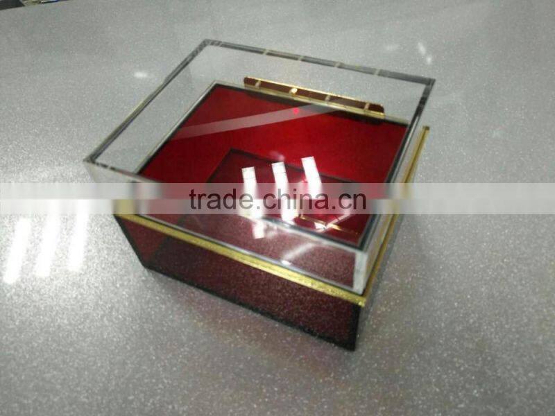 2017 Factory custom acrylic handmade earring holder/pierced earring jewelry storage box