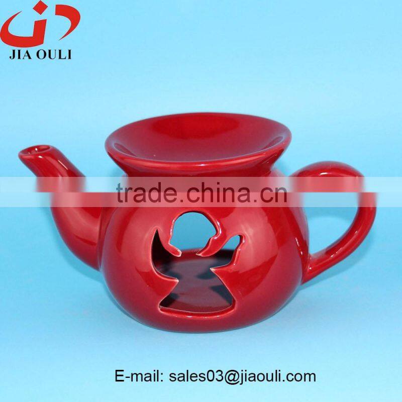Modern family life fragrance ceramic teapot shape oil burner, aroma diffuser