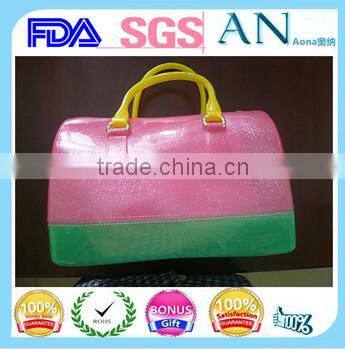 silicone purple heart shape long strap shoulder bag