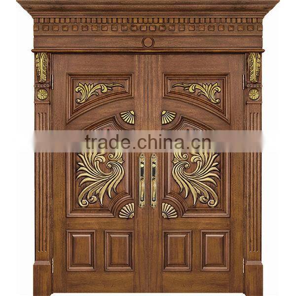 Exterior Entry Door Handcarved Made of Mahogany in Classical Style BF11-0516a