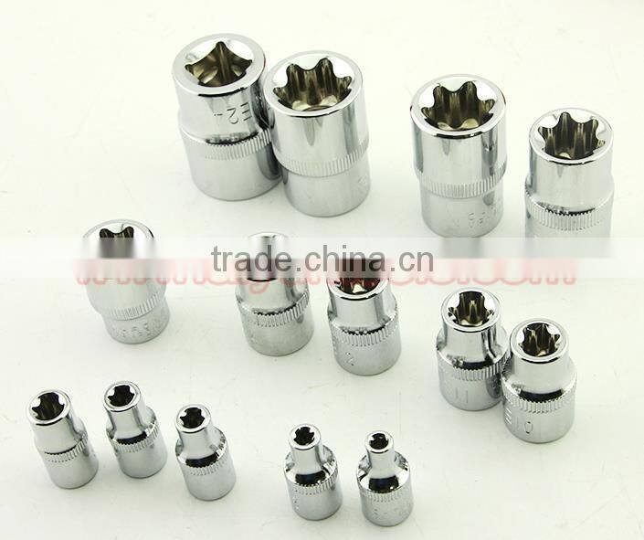 14pcs 1/4 3/8 and 1/2 Drive E-type Socket Set Star Socket wrench