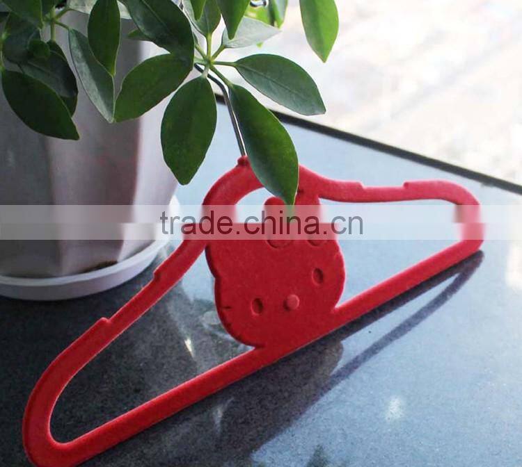 Velvet hanger for children in red