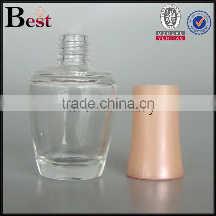 2017 hot selling cosmetic 15ml nail polish glass bottle empty nail polish glass bottle clear round nail polish glass bottle