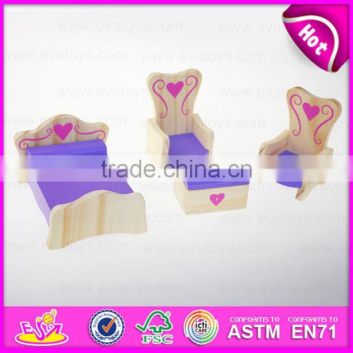 2016 New fashion baby wooden toy doll crib W06B018