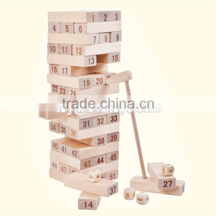 Best sale 51 pcs building toys wooden educational play blocks for toddlers W13D150