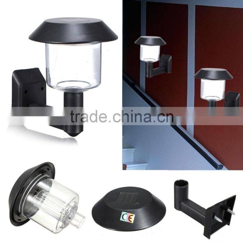 Solar Solaire Powered Wall Mount LED Light Lamp Outdoor Gutter Garden Yard