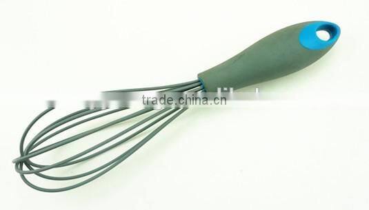 13018 silicone kitchenware egg whisk with rubber handle