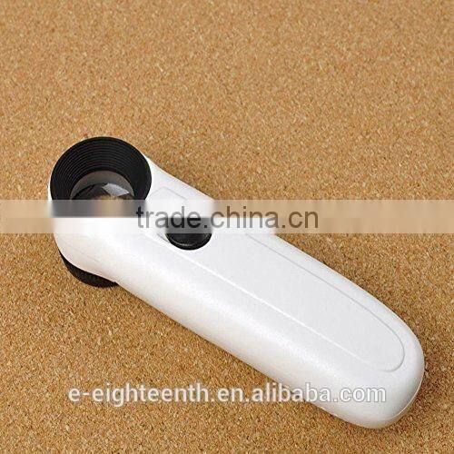 MG6B-1B New Hand Held 2 LED Lights 40x Magnifying Glass Lens Jewellery Magnifier Loupe for repair