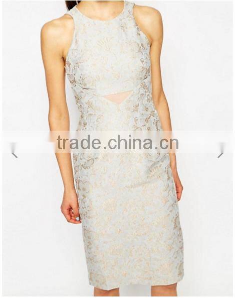 clothing/women dress/People Peekaboo Dress In Damask Jacquard