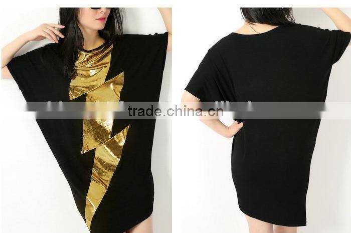 Loose top fit bottom fashion golden elegant sequins party dresses