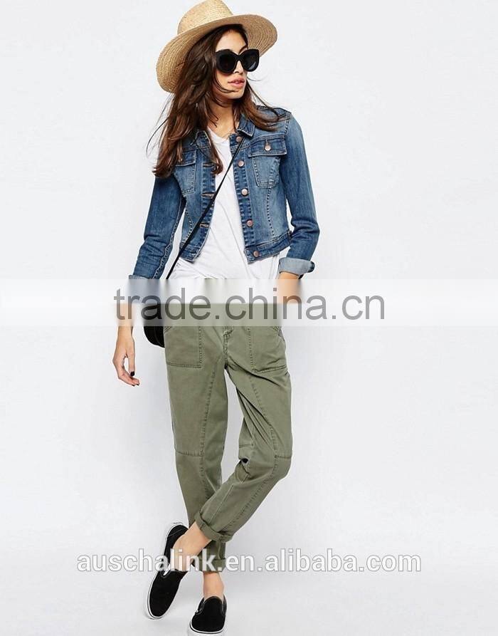 2016 Autumn high quality ladies khaki casual trousers