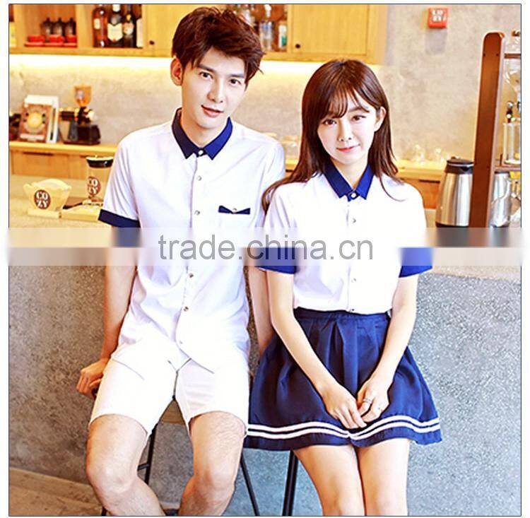 Unisex Design Korean High School Uniforms White Shirt