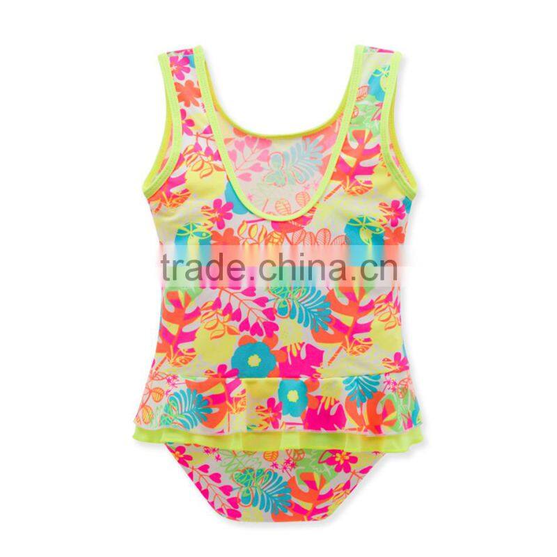 2017 OEM Service Sublimation Designer Girl Swimwear For One Piece Beachwear