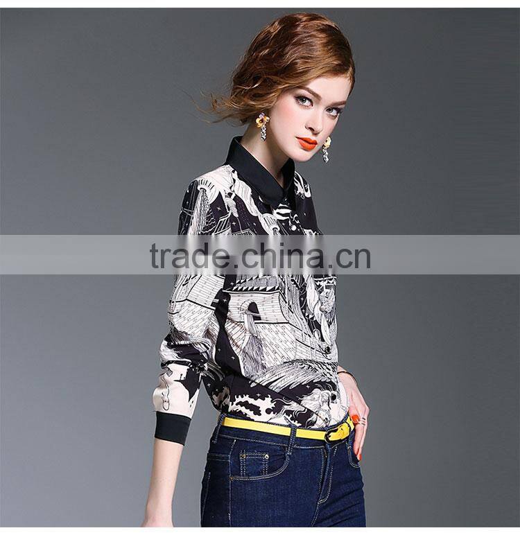 Maxnegio new style latest printed lady blouse designs