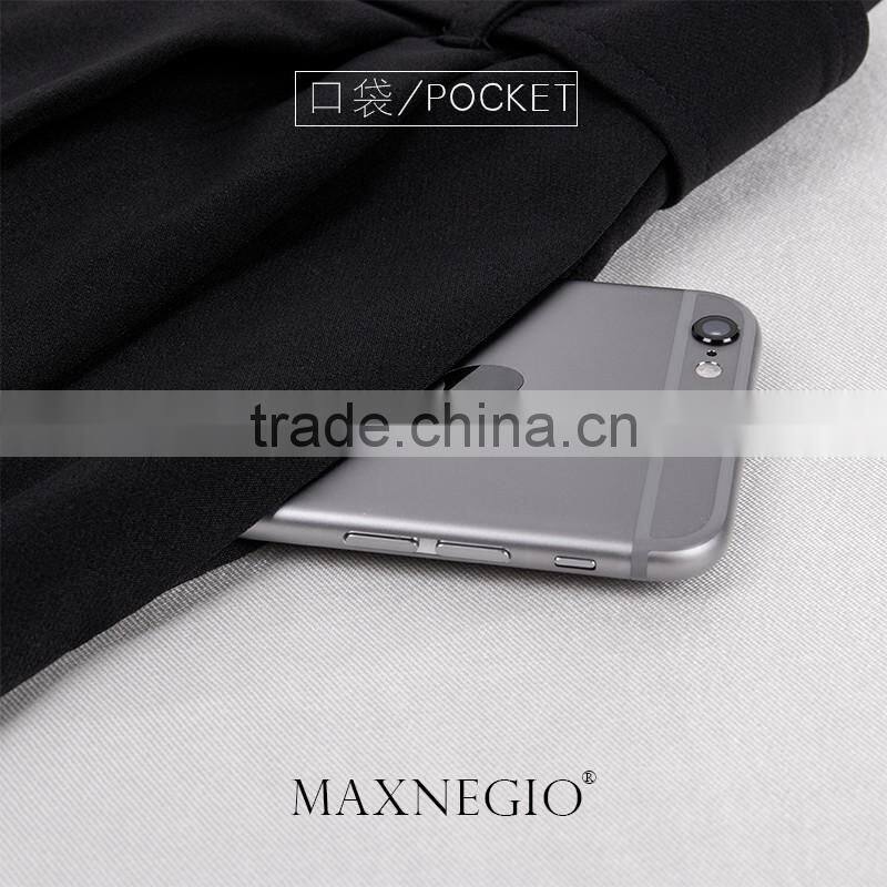 Guangzhou Maxnegio Wholesale 2016 New Style Fashion Loose Casual Women Shorts Black/ White with Belt