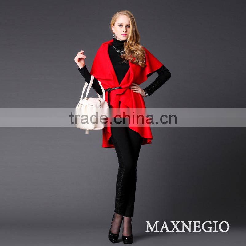 Hot European Style women fashion trench coat with bat wing sleeve