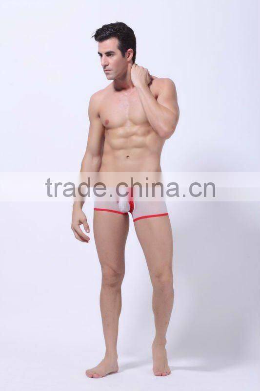 2012 latex sexy man's transparent underwear boxers