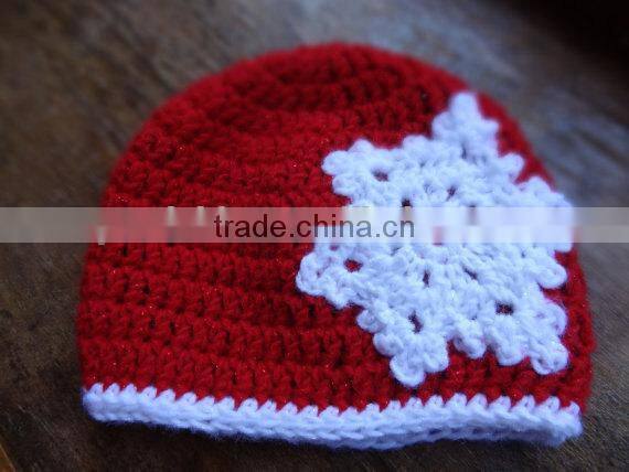 Wholesale christmas clothing knitting wool Baby hat bright red trimmed in white shoes baby knitting clothes