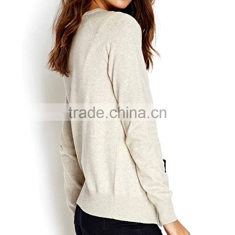 women soft handfeel rib knitting cuff long sleeve v neck knitted button up cardigan