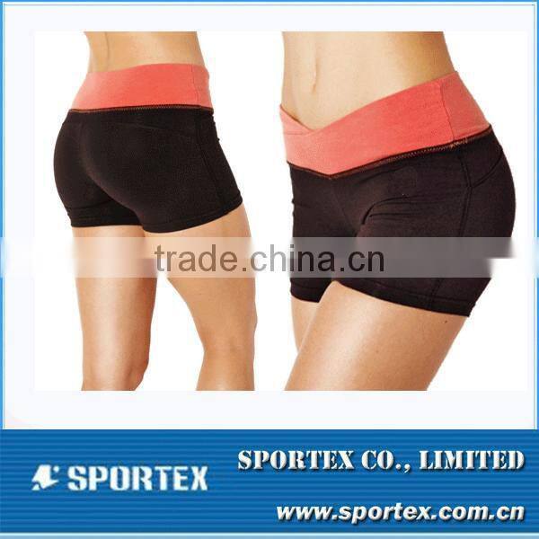 Fitness Clothing Womens Yoga Apparel Hem Drawcords Design Yoga Shorts MZ0276
