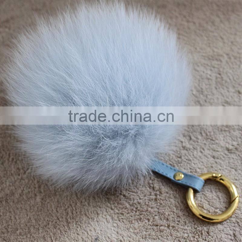 Myfur Fashion Design Factory Wholesale Fox Fur Pompoms Keychain Lovely Keychain with Fur