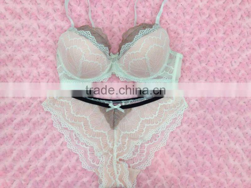 China underwear manufacturer nice full lace bra penty women sexy open lingerie