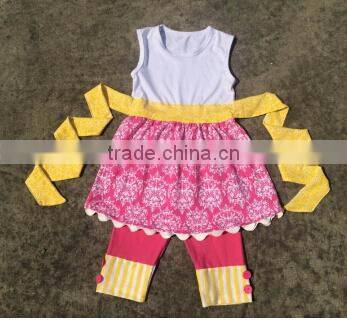 Latest persnickety girls floral outfits children clothes girl 2017 New style sets boutique clothing