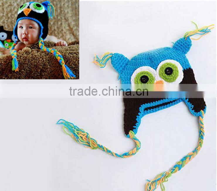 Crochet baby hat Infant Cute Hot sale Custom High quality new fashion crochet owl beanie hat Toddler crochet hat for sale
