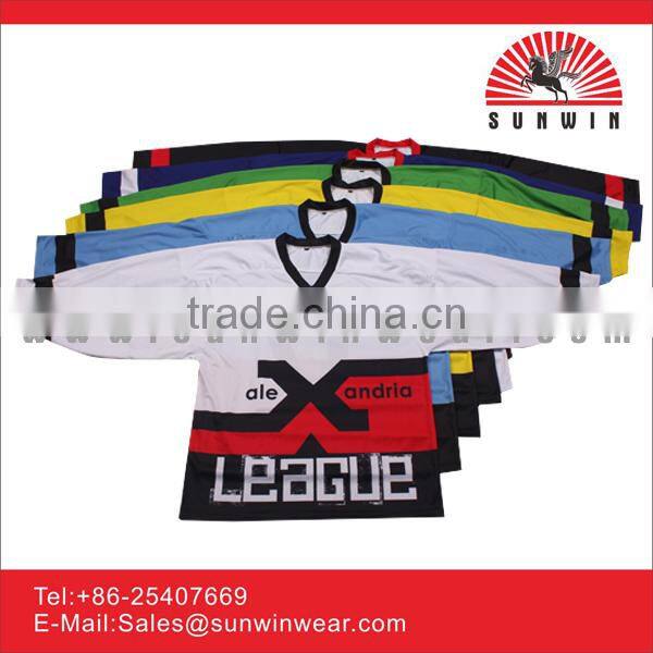 high quality 100% Polyester Blank Plain Custom Cheap Hockey Jersey/ice hockey jerseys