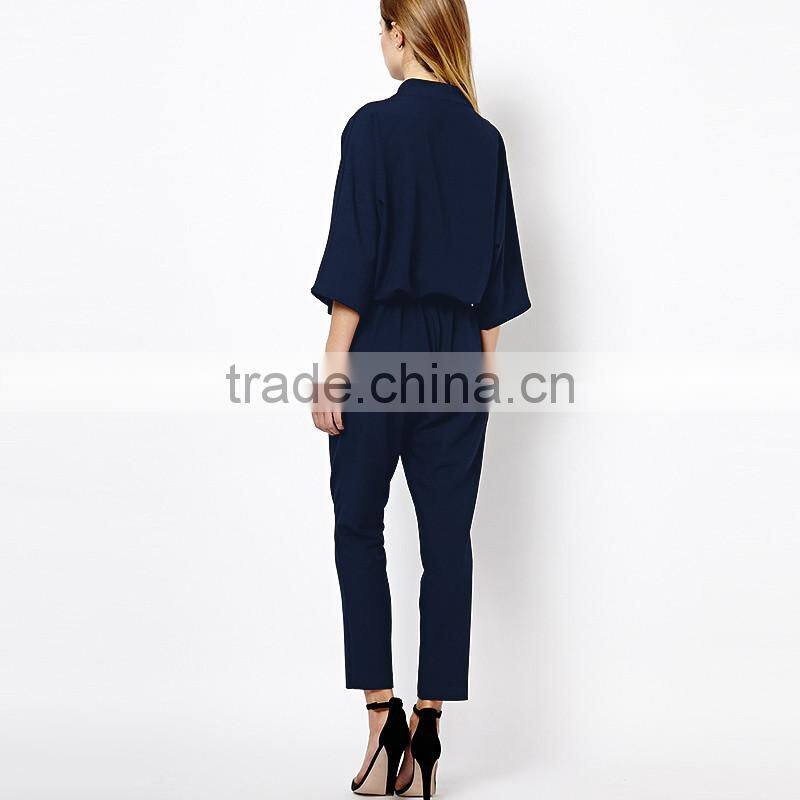 2016 Fashion autumn long sleeve fomal clothing women wear plus size women ladies jumpsuit