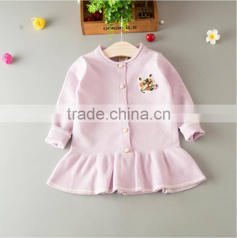 New Fashion Children Round Collar Long Sleeve Knitting Sweater Girl Pullover