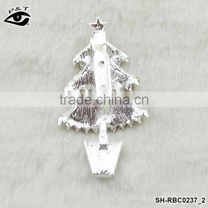 Christmas trees crystal rhinestone brooches rhinestone pins for clothing decoration wedding invitation dress jewelry gift