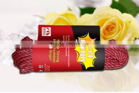 Colored braided pp rope polypropylene