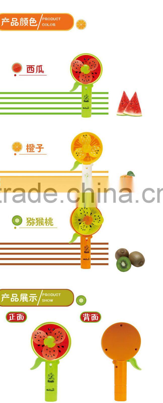 Mini Water Mist Spray Fan Cartoon Handheld Friut Fan For Summer Promotion
