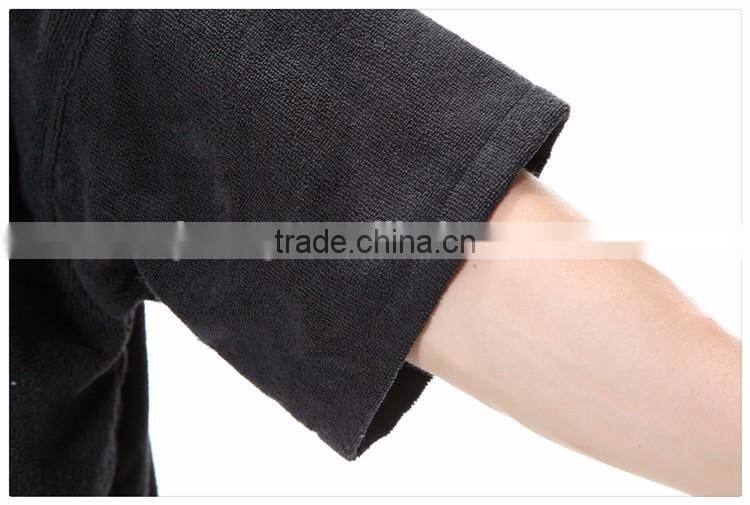 Changing poncho towel black microfiber