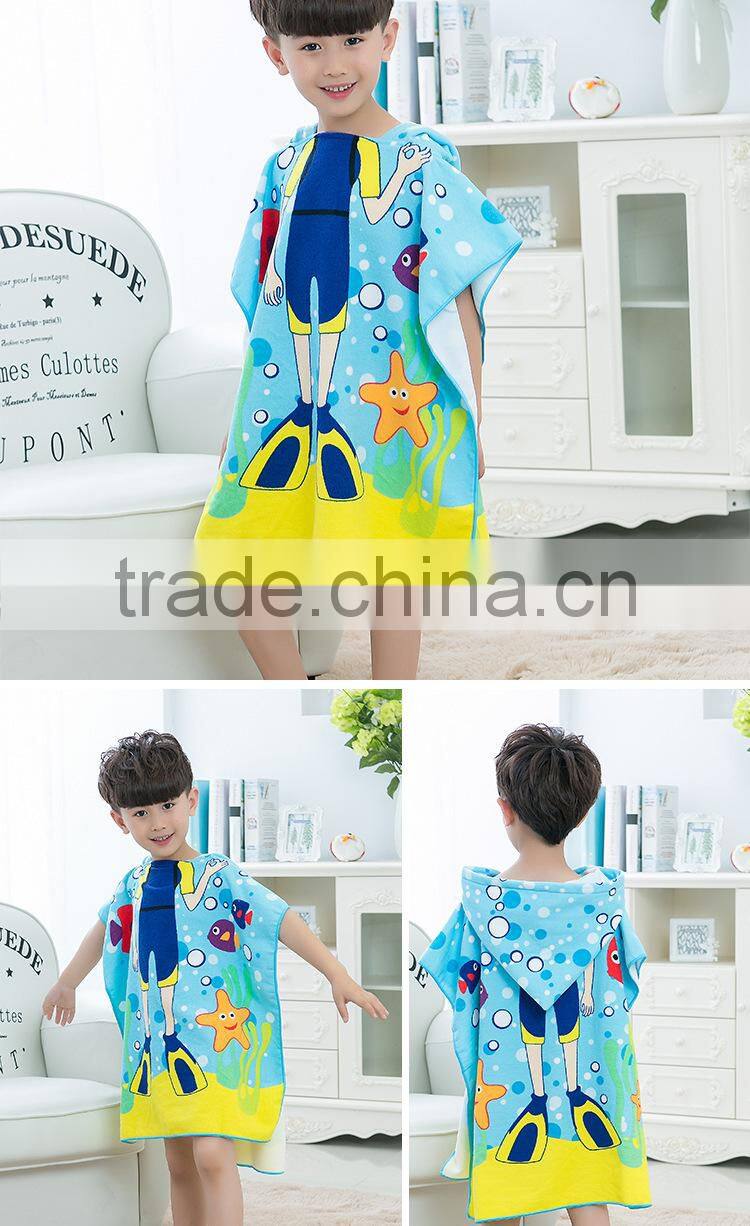100% polyester sublimation print kids microfiber hooded towels