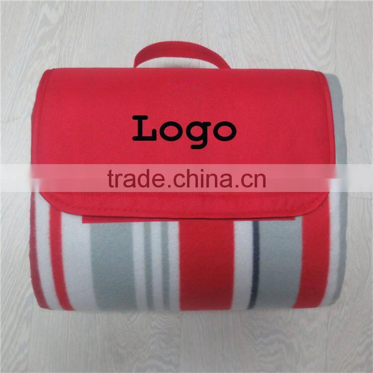 Emboridery Logo Easy Carry Away Polar Fleece Stadium blanket