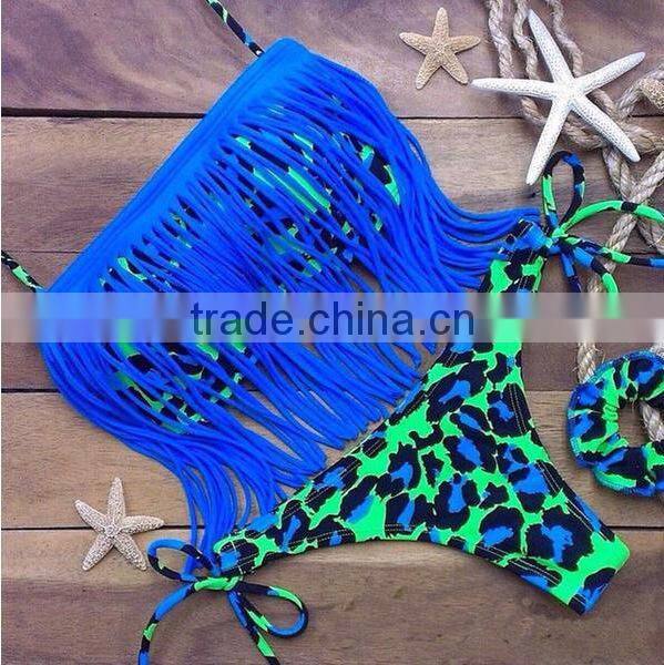 blue lace cutout swimwear bikini/ mzyg halter bikini swimwear/ fancy bikini set swimwear beachwear