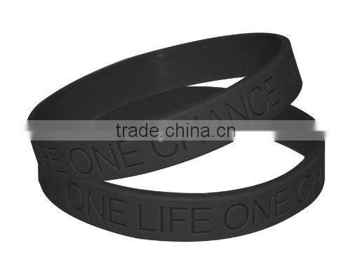 Hot promotion/embossed silicone bracelet/print silicone wristband/silicone bracelets