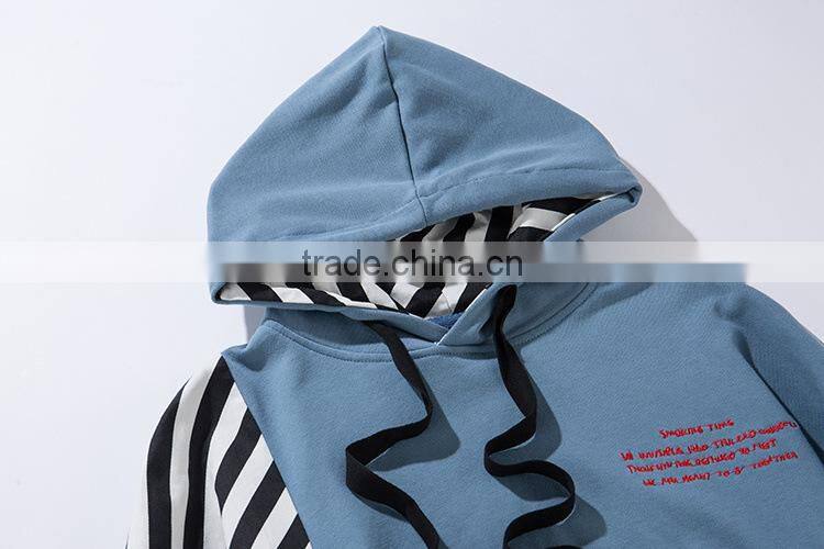 Wholesale Contrast color Stripe Long sleeve hoodie