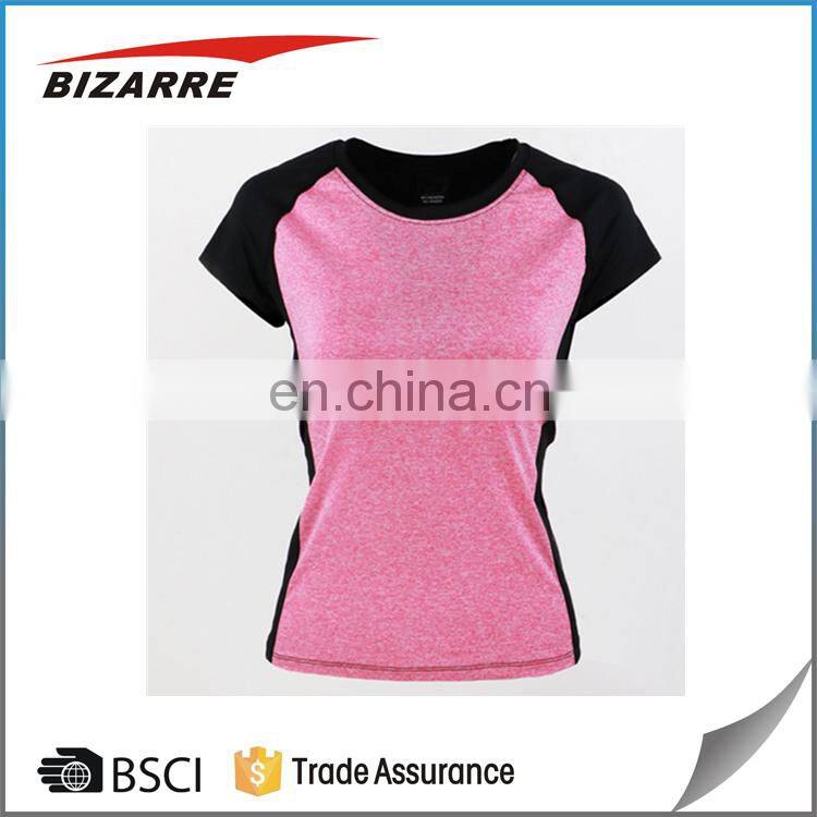 Women short sleeve plain fitted t shirts dry fit