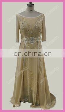 RP0044 real sample dress half sleeve jacket ruched top beaded floor length long blue evening dresses chiffon evening gowns