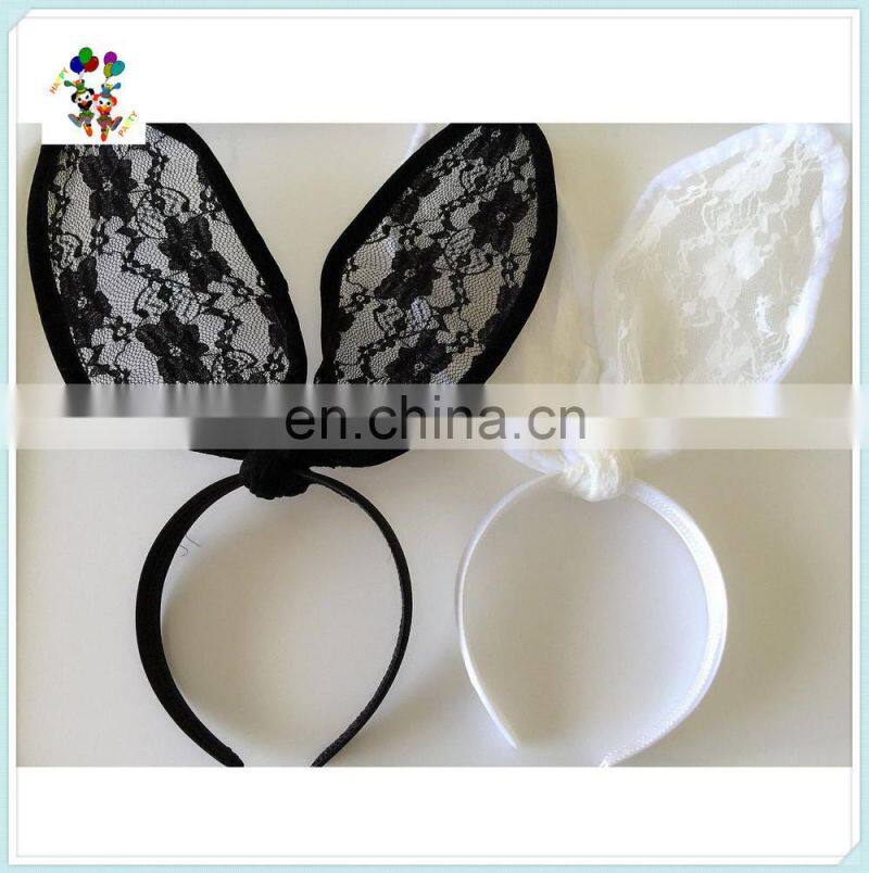 Girls White Lace Easter Party Bunny Rabbit Ears Headbands HPC-0743