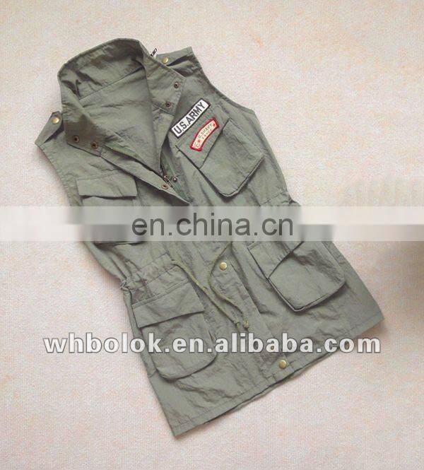 Womens fashionable cotton vest navy waistcoat